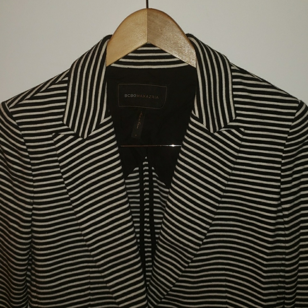 Bcbg Maxazria Black and whiye stripped blazer